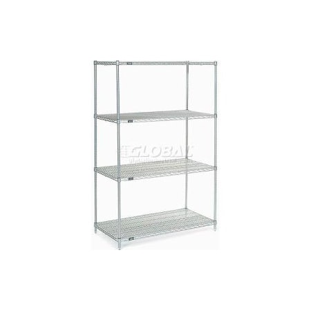 Global Equipment Nexelate    Silver Epoxy Wire Shelving Starter 48"W x 30"D x 74"H 30487EP